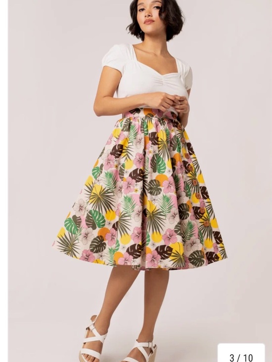 Hell Bunny Dresses & Skirts - New! Hell Bunny BENITA Swing flare Retro skirt L